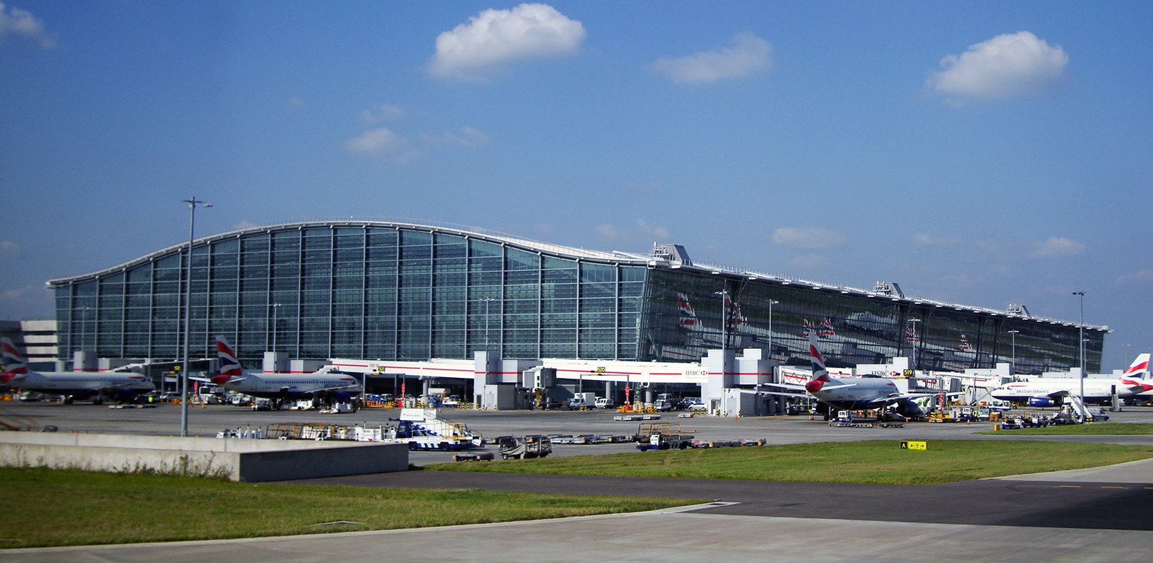 Interior concourse of Heathrow Airport Terminal 5