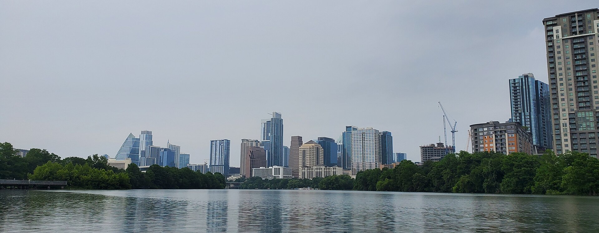 Downtown Austin Texas skyline seen from the east