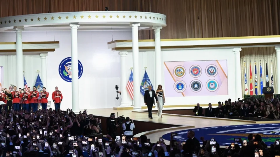 Donald and Melania Trump at the Commander in Chief inaugural ball