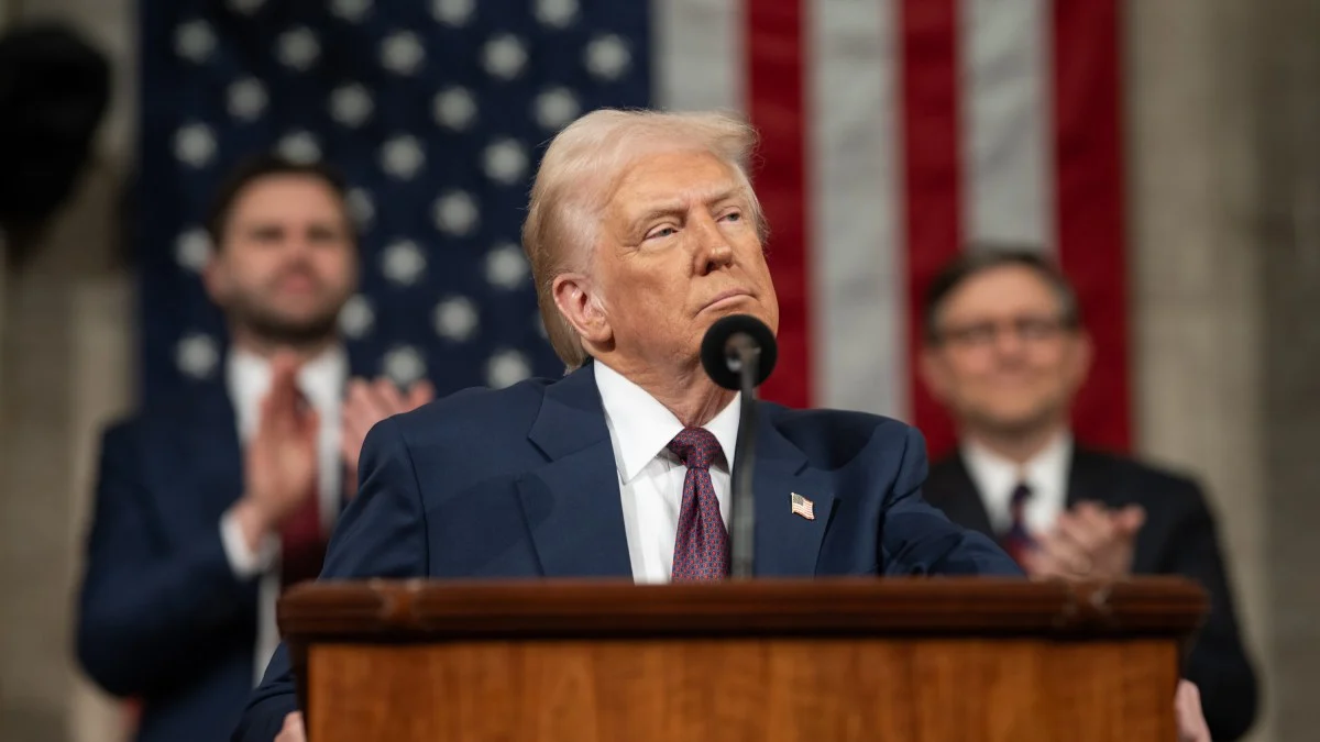 Donald Trump addresses a joint session of Congress in 2025