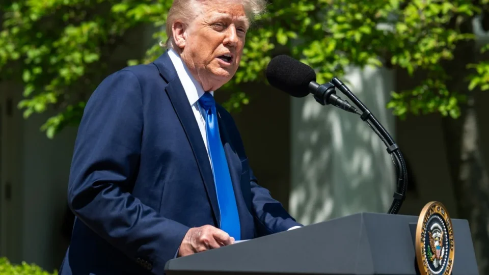 Donald Trump delivers remarks at a National Day of Prayer event