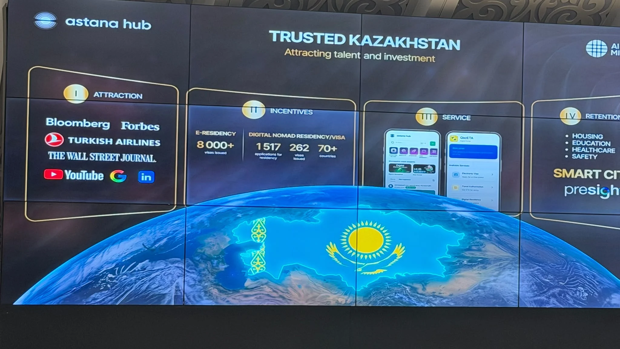 Astana Hub presentation slide on Kazakhstan crypto-friendly regulatory framework