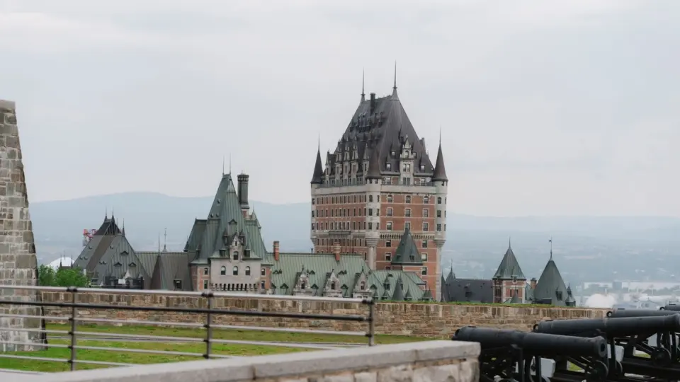 View of the iconic Château Frontenac in Old Québec City, Canada.